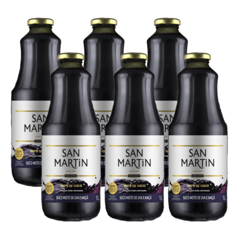 Kit Suco de Uva Misto San Martin 1lt com 6 unidades